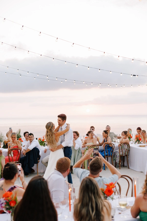 Bride and groom sharing a tender moment at their Puerto Vallarta wedding